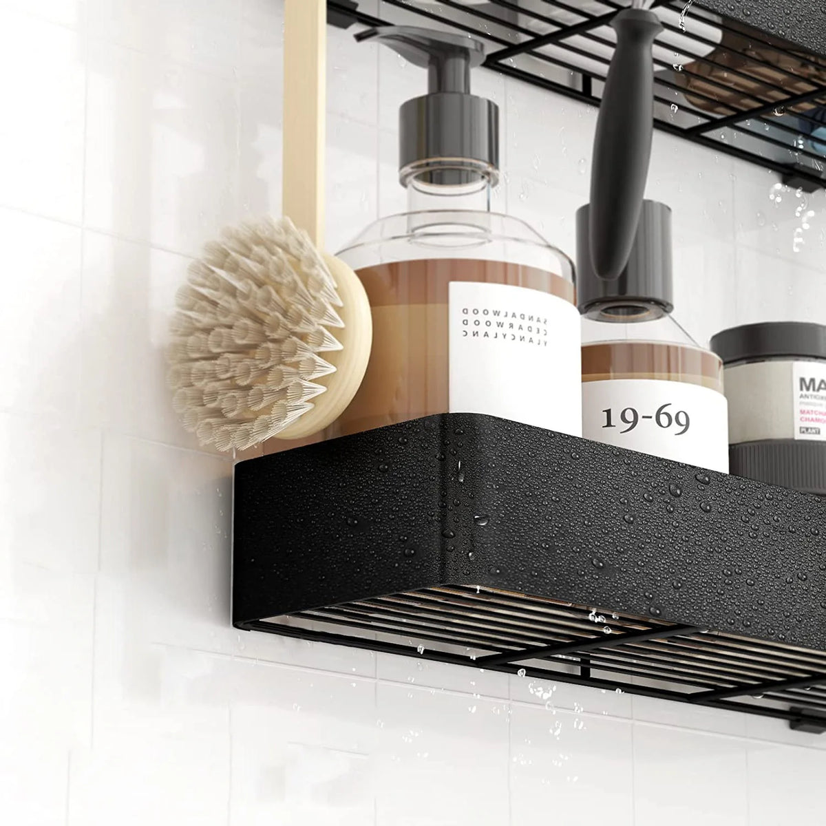 Shower Caddy - 2 Pack Rustproof Shower Organizer, Drill-Free & Quick-Dry Shower Shelf for Inside Shower with 4 Hooks - vue 5 sur 6