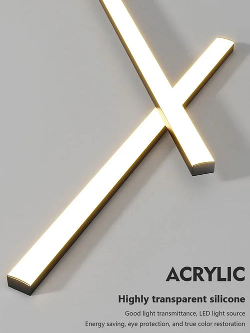 Modern minimalist LED iron art line pendant light - vue 6 sur 8