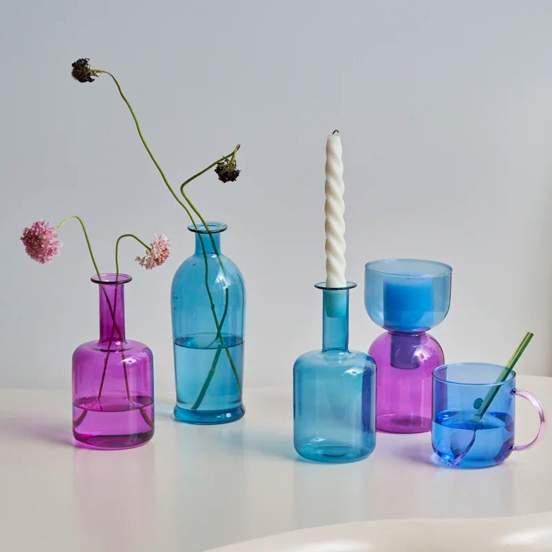 Glass candle holder for wedding and home decoration