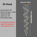 Modern elegant copper crystal LED chandelier