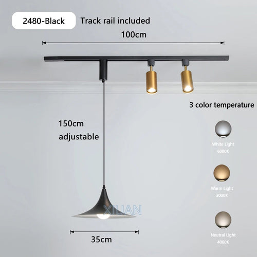 Wabi-sabi retro metal and wood pendant light for shop - vue 17 sur 17