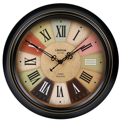 silent vintage wall clock classic metal design - vue 16 sur 26