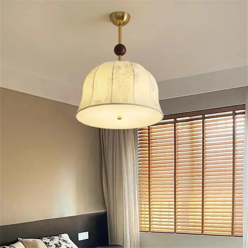 Japanese style fabric ceiling light for elegant lighting - vue 2 sur 11