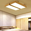 Modern minimalist square wooden LED ceiling lamp