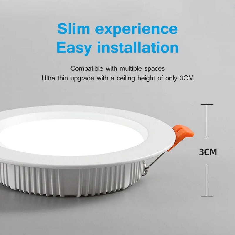 Ultra slim recessed LED ceiling lights round indoor panel