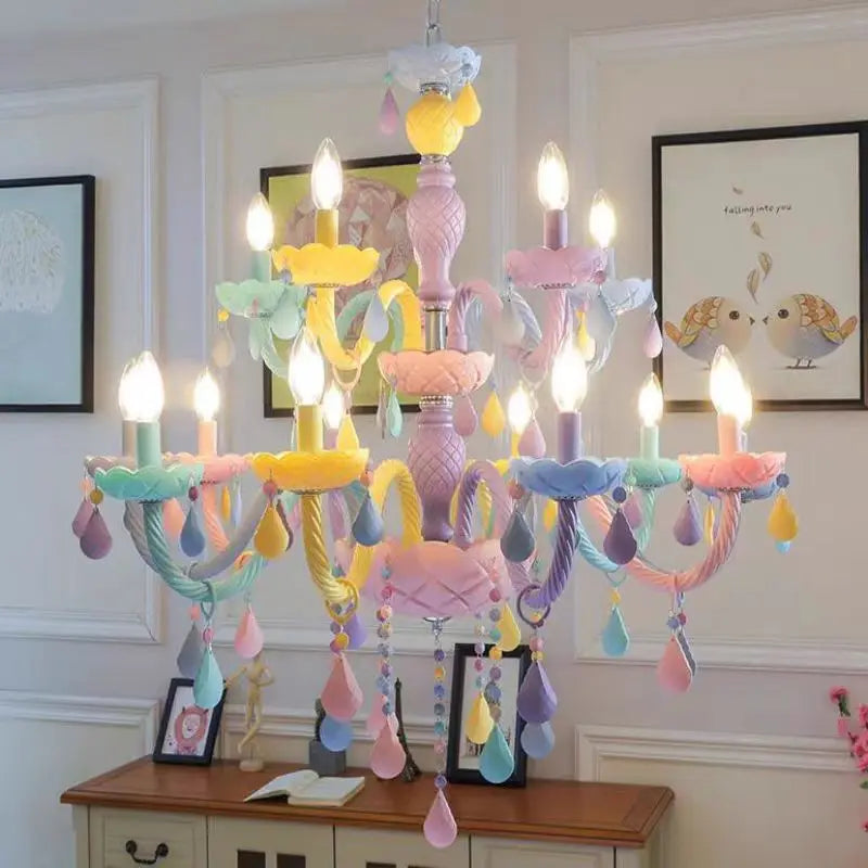 Kawaii crystal rainbow chandelier for children's bedroom decor - vue 4 sur 18