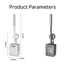 Suction cup glacier pattern toilet brush with long handle and wall mount
