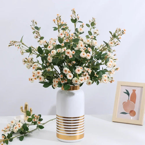 Set of 5 artificial silk roses for floral decoration - vue 7 sur 13