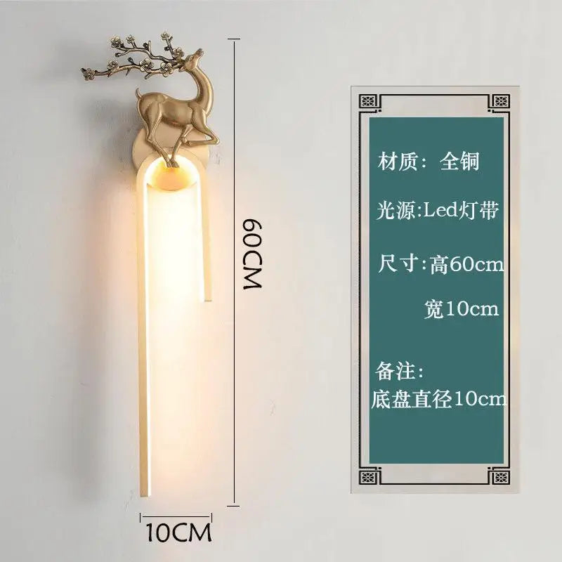 Chinese style copper wall light for indoor lighting - vue 12 sur 15
