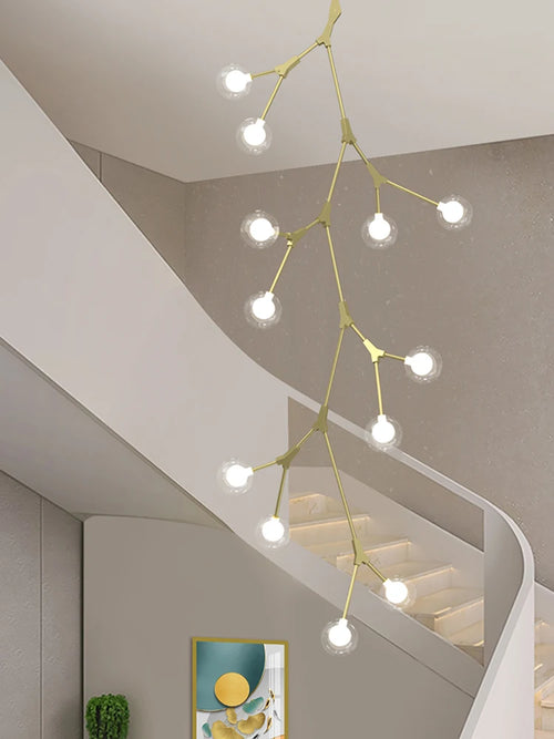 Modern glass chandelier for elegant nordic interiors - vue 3 sur 15