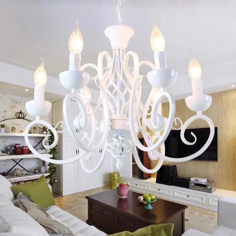 Modern farmhouse chandelier with 6 lights for interiors