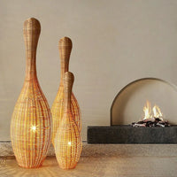 Wabi sabi bamboo floor lamp for unique interior decor