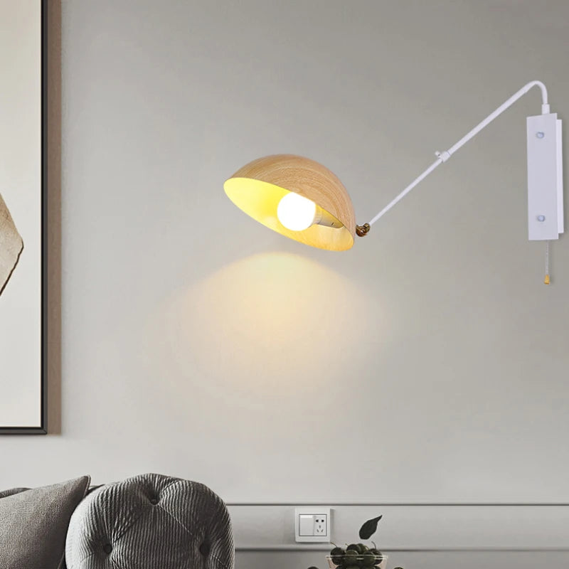 Nordic retro long arm wall light with modern LED design - vue 3 sur 10