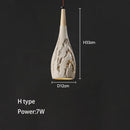 Wabi-sabi cement and travertine pendant light for interior decoration