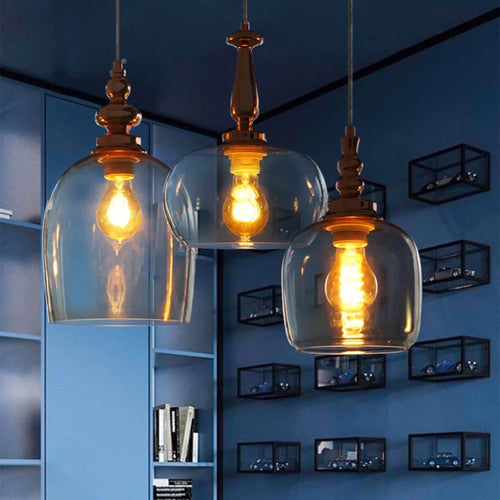 Modern minimalist glass chandelier nordic lighting - vue 5 sur 8