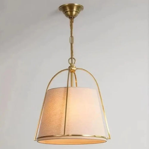Simple American fabric and metal minimalist chandelier - vue 2 sur 6