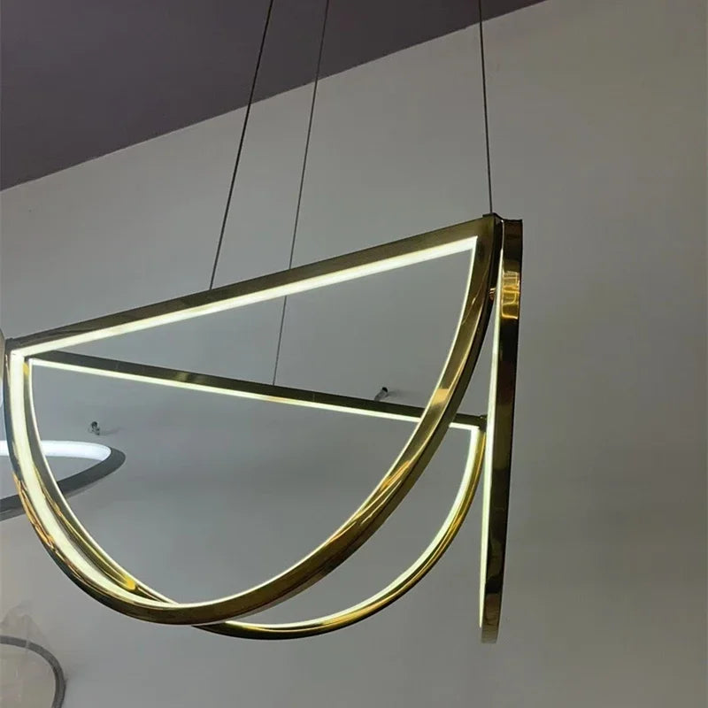 Nordic stainless steel chandelier for modern interiors - vue 5 sur 8