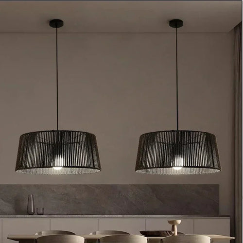 Creative modern art deco rope pendant light for interiors - vue 2 sur 12