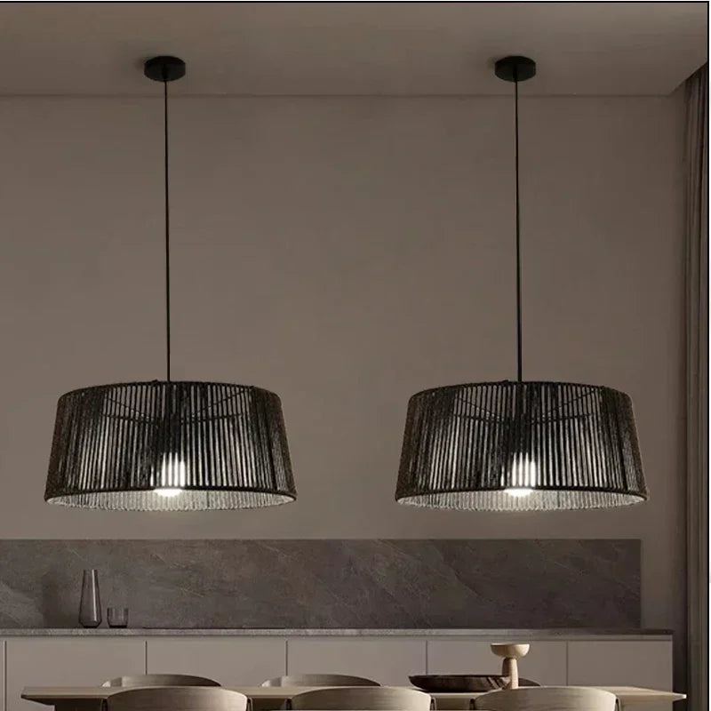 Creative modern art deco rope pendant light for interiors