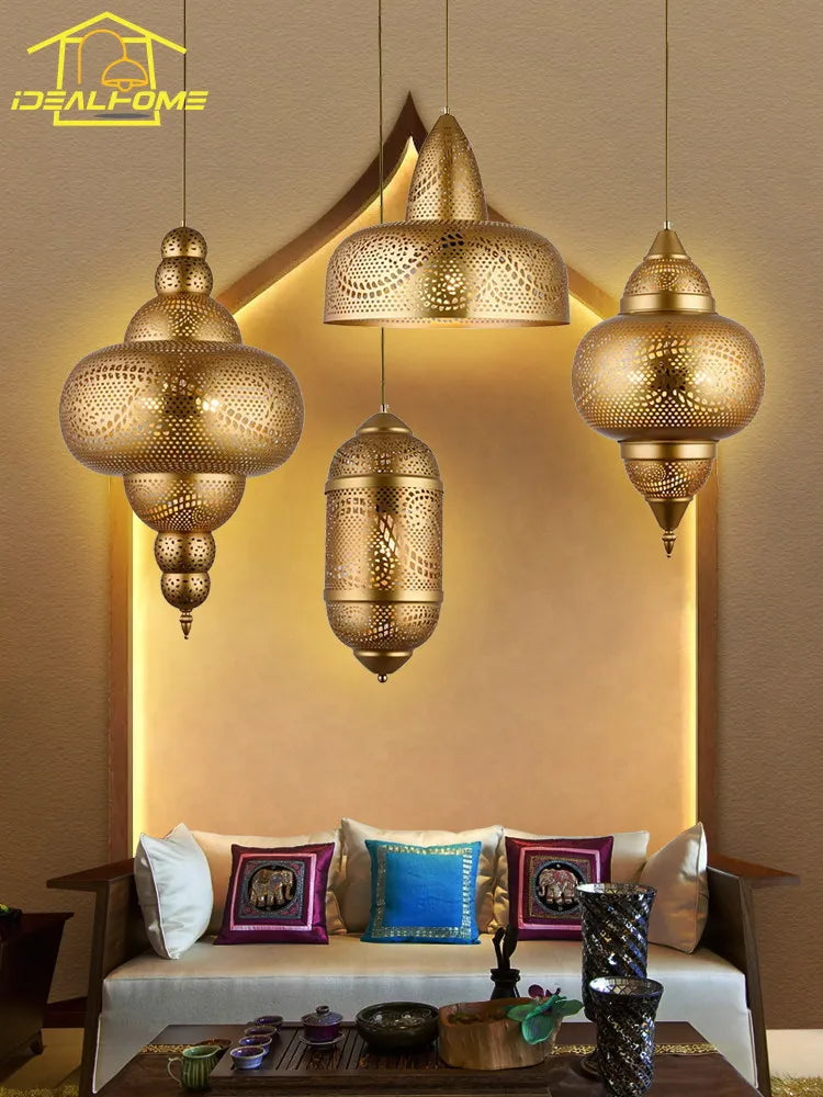 Saudi design gold pendant light for restaurant, café and shop