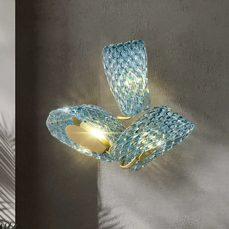 Creative luxury flower design copper wall light