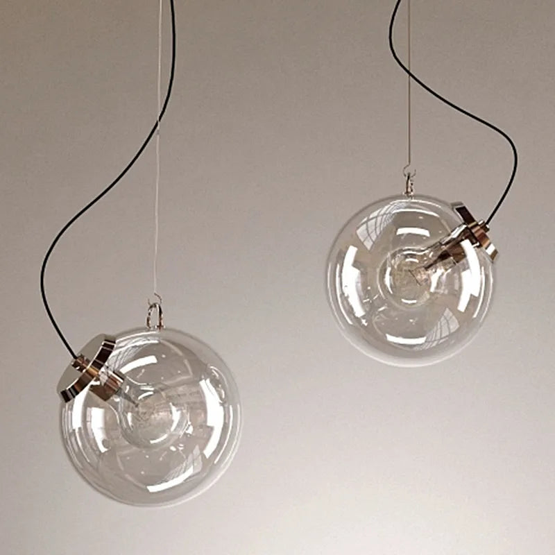 Glass ball pendant light for romantic interiors and restaurants