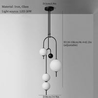 Iron and glass LED chandelier for interior decoration
