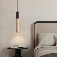Vintage natural stone pendant light with bell shade