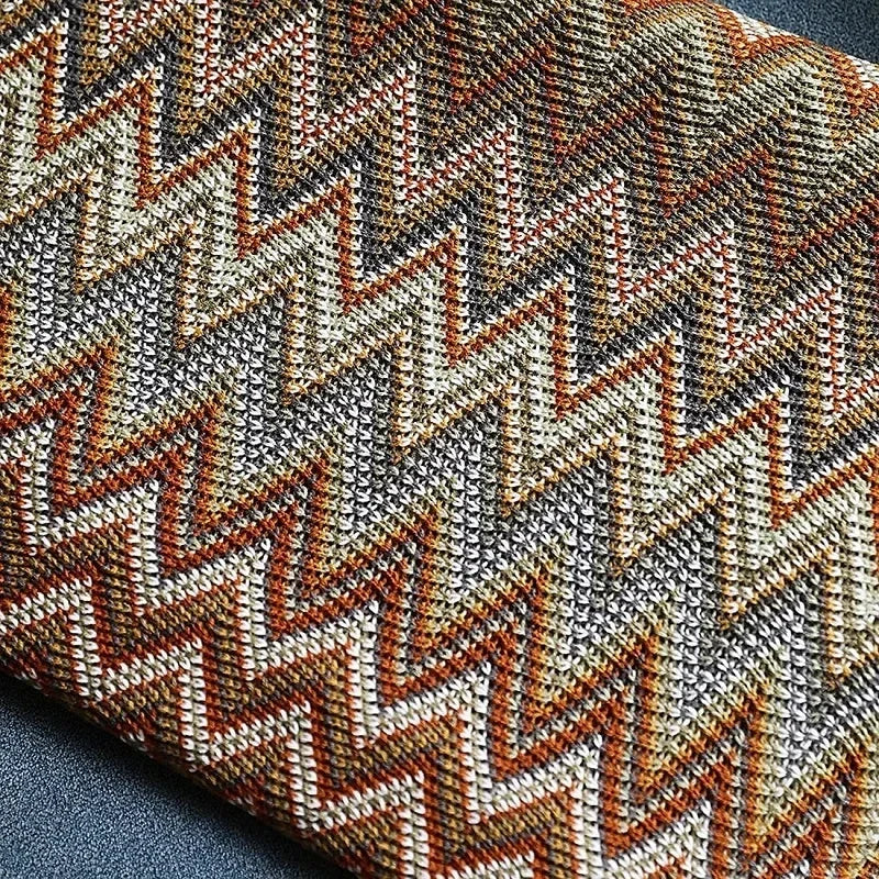 Boho knitted throw with tassels for sofa or bed - vue 5 sur 6