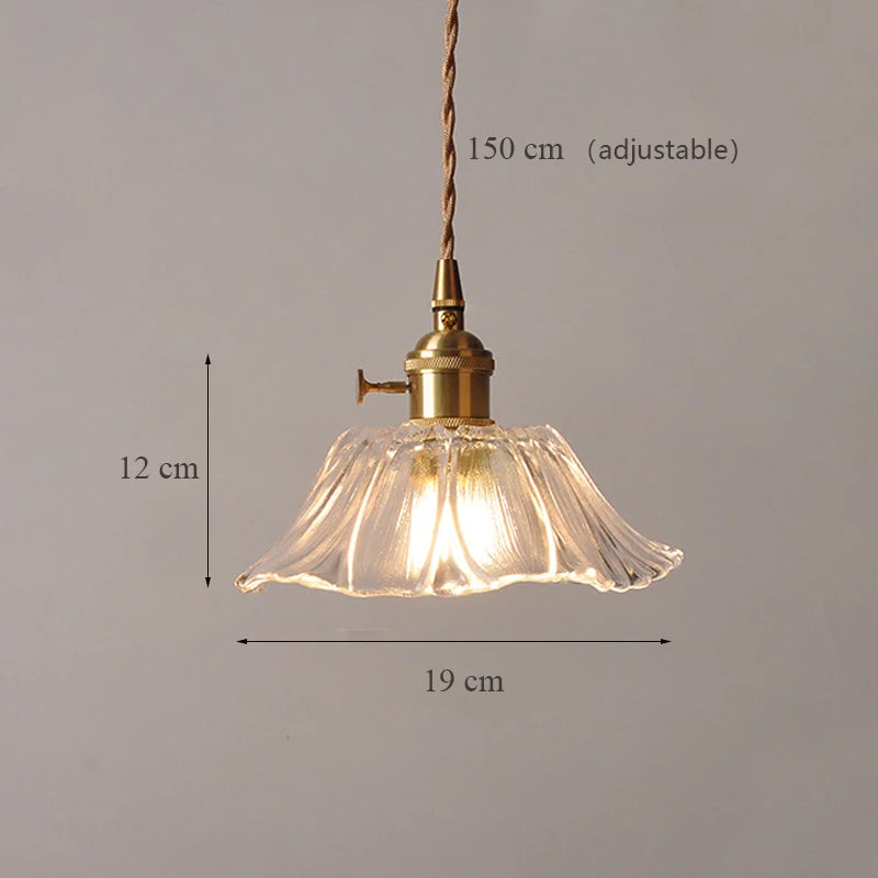 Modern Japanese sunflower glass pendant light decorative - vue 8 sur 12