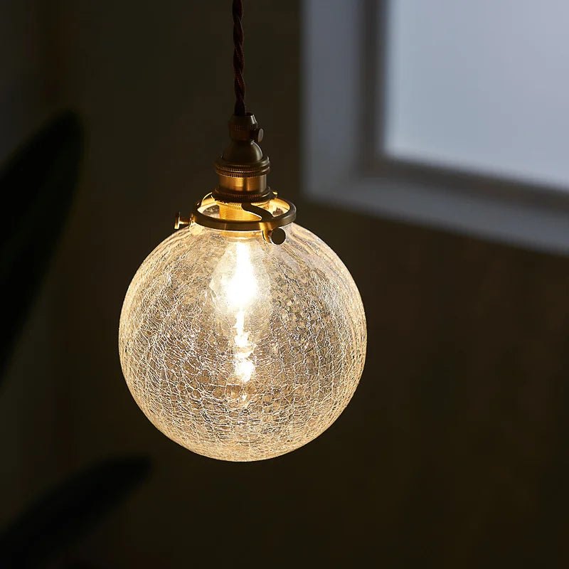 Vintage cracked glass pendant light for interior decoration