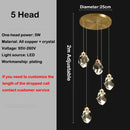 Modern elegant copper crystal LED chandelier