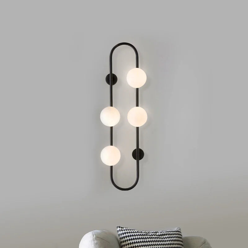 Modern white glass wall light for interior decor