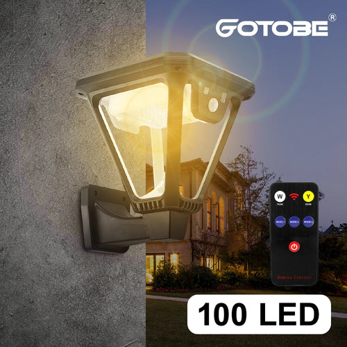 Outdoor solar lantern 100 LED motion sensor 360-degree lighting