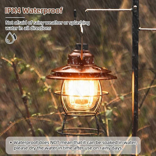Vintage waterproof camping lantern for hiking and fishing - vue 8 sur 9