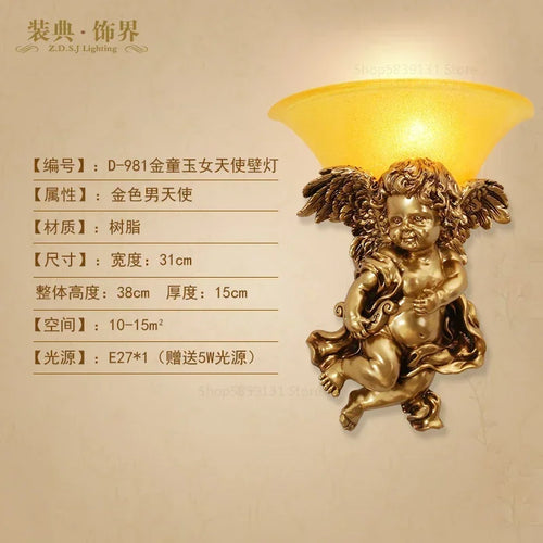 Nordic resin wall light with retro European style - vue 12 sur 14