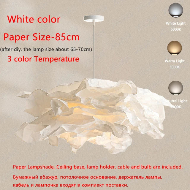 Minimalist paper LED chandelier for DIY indoor lighting - vue 10 sur 12