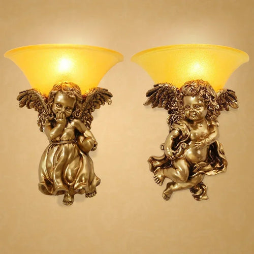 Nordic resin wall light with retro European style - vue 2 sur 14