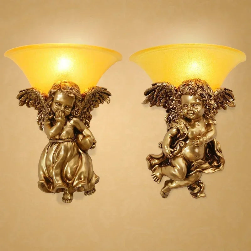 Nordic resin wall light with retro European style