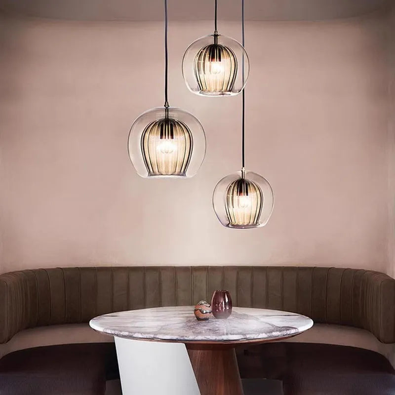 Modern glass chandelier for a creative interior