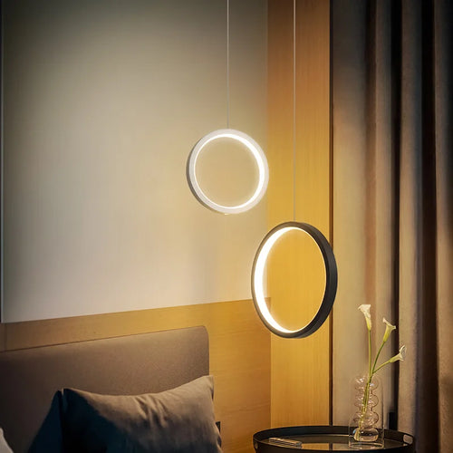 Modern round pendant light for lateral LED lighting - vue 4 sur 12