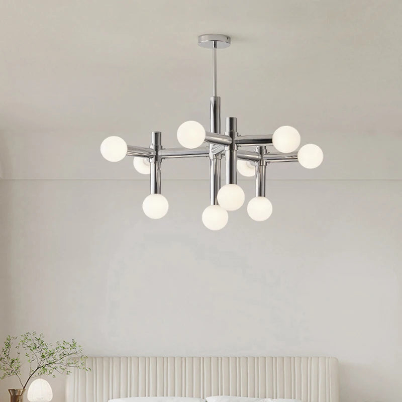 Artistic design chrome chandelier for indoor lighting - vue 3 sur 7