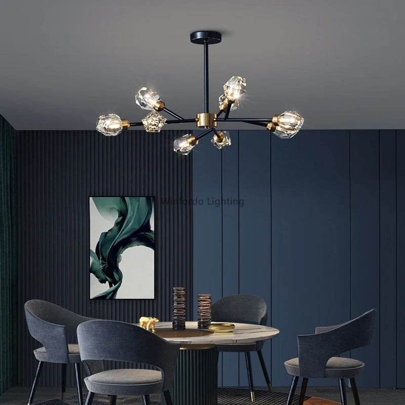 Luxury crystal chandelier postmodern lighting winfordo wf-xd011 - vue 3 sur 22