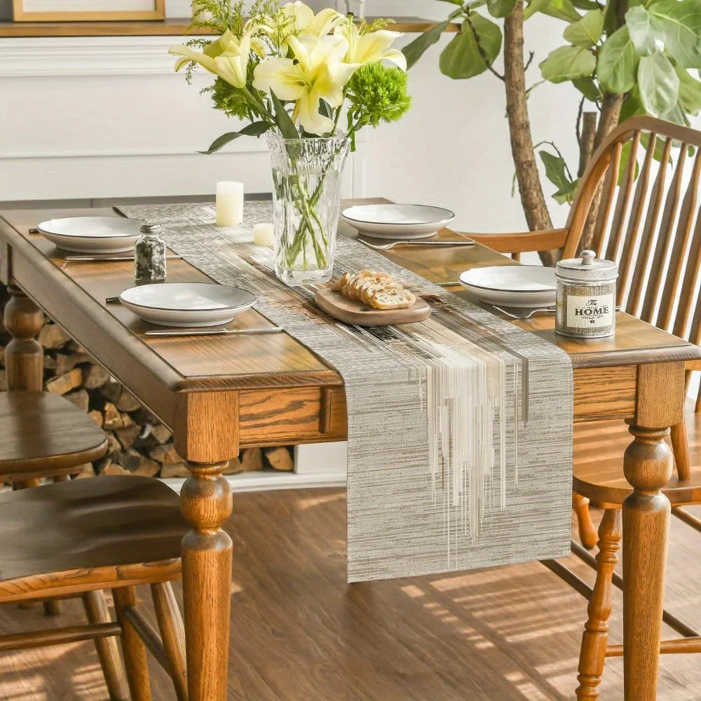 Abstract striped table runner minimalist style