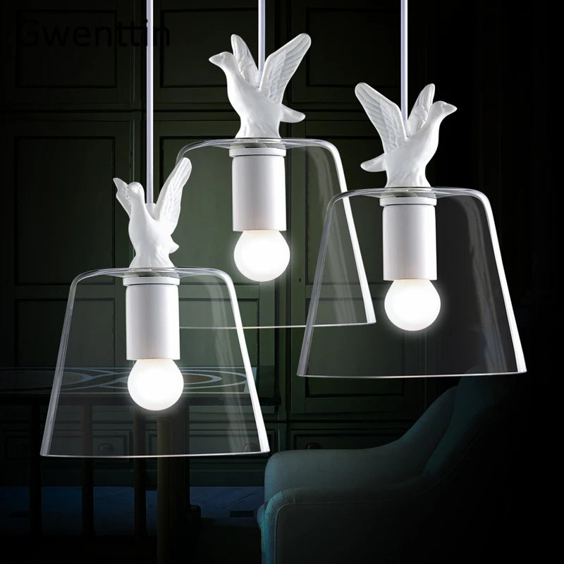 Modern decorative glass chandelier duck bird style