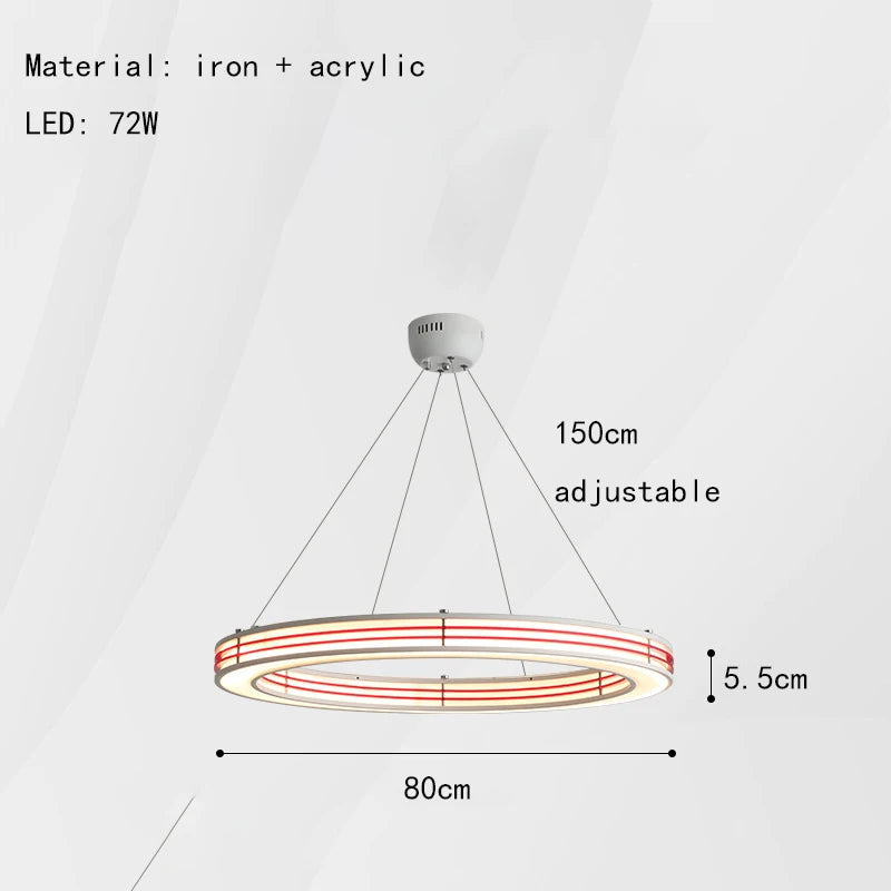 lustre art déco avec anneau pour éclairage suspendu réglable - vue 10 sur 16
