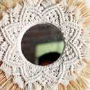 Handwoven boho nordic wall mirror decor