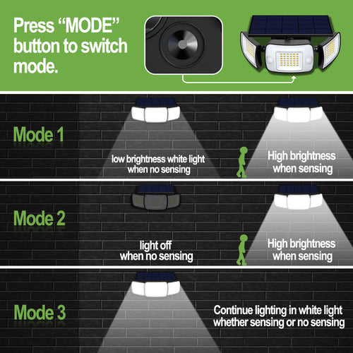 Outdoor solar lights with motion sensor and wide illumination - vue 6 sur 9