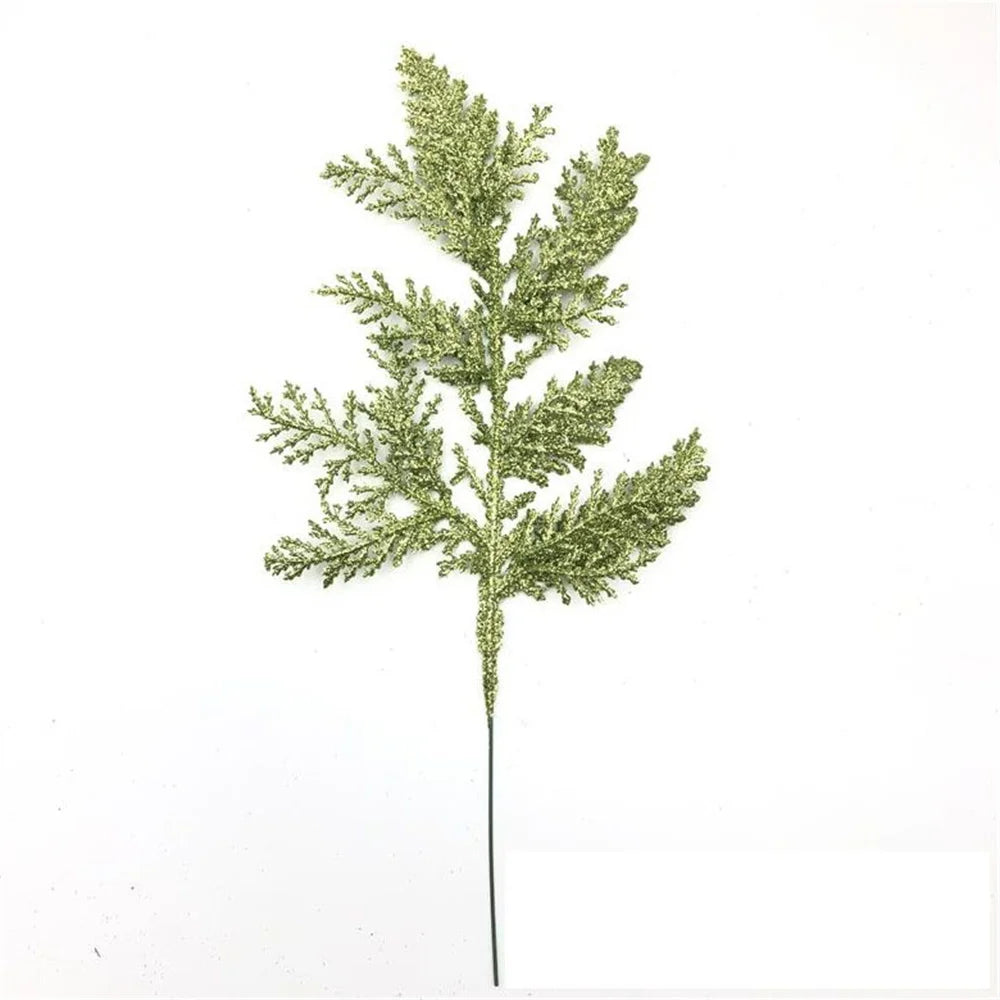 Christmas pine leaves glitter for DIY wreath and tree decoration - vue 15 sur 17