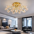 Luxury nordic crystal flower glass LED decorative chandelier